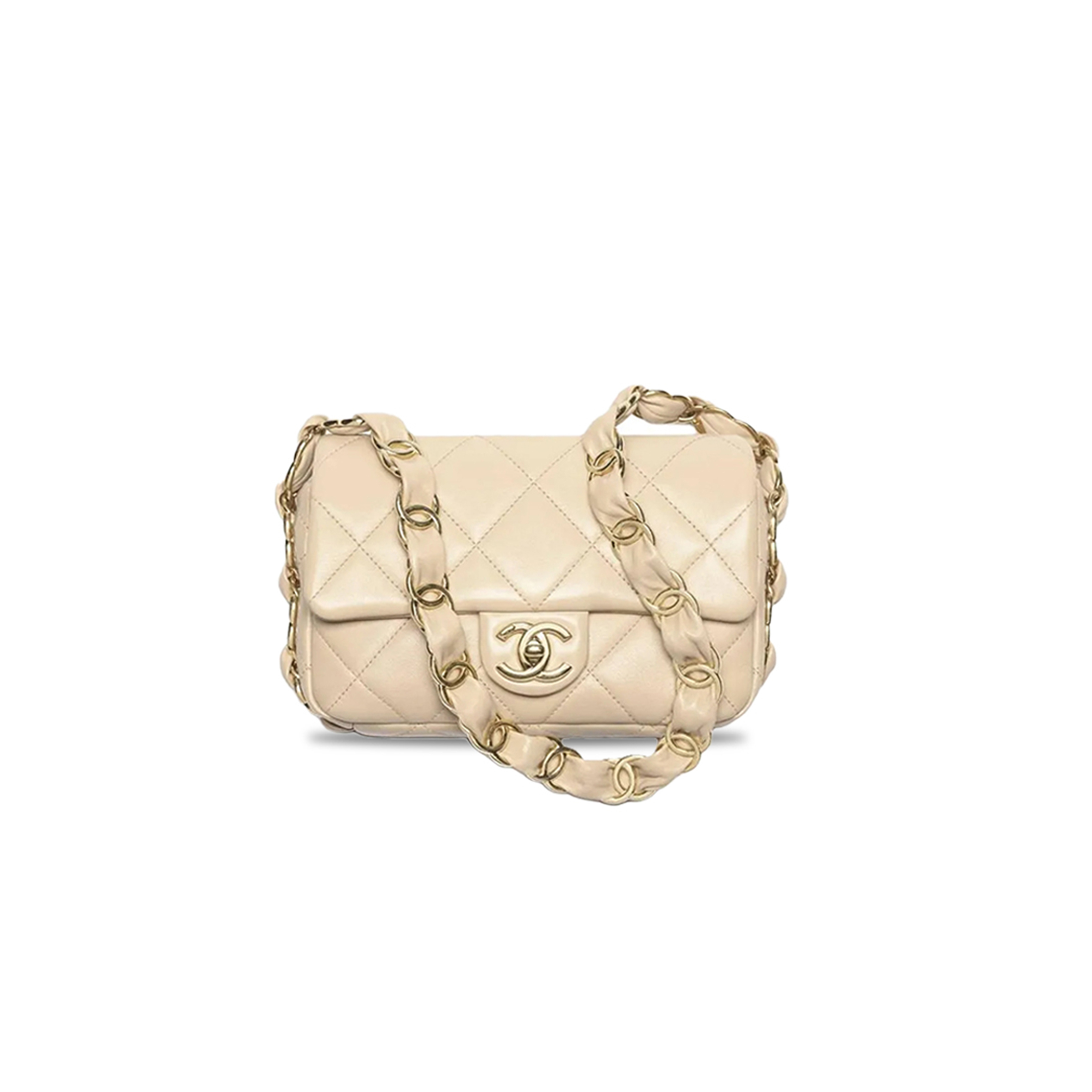 Ch*el master double c thick chain flap underarm bag as5174 (21*13*7cm)